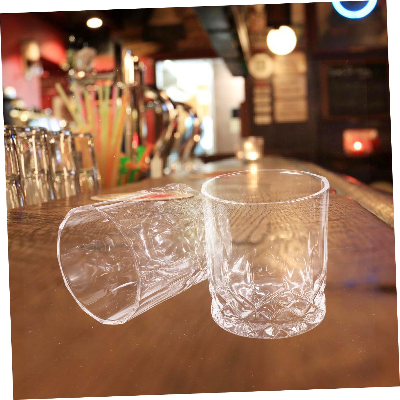 Cabilock 2 Juegos Vaso De Whisky Bar Botellas De Agua Cóctel Vasos De Whisky Únicos Vaso Vasos Para Copa De Vino Taza De De Escritorio Vidrio Transparent 4 Uds * 2