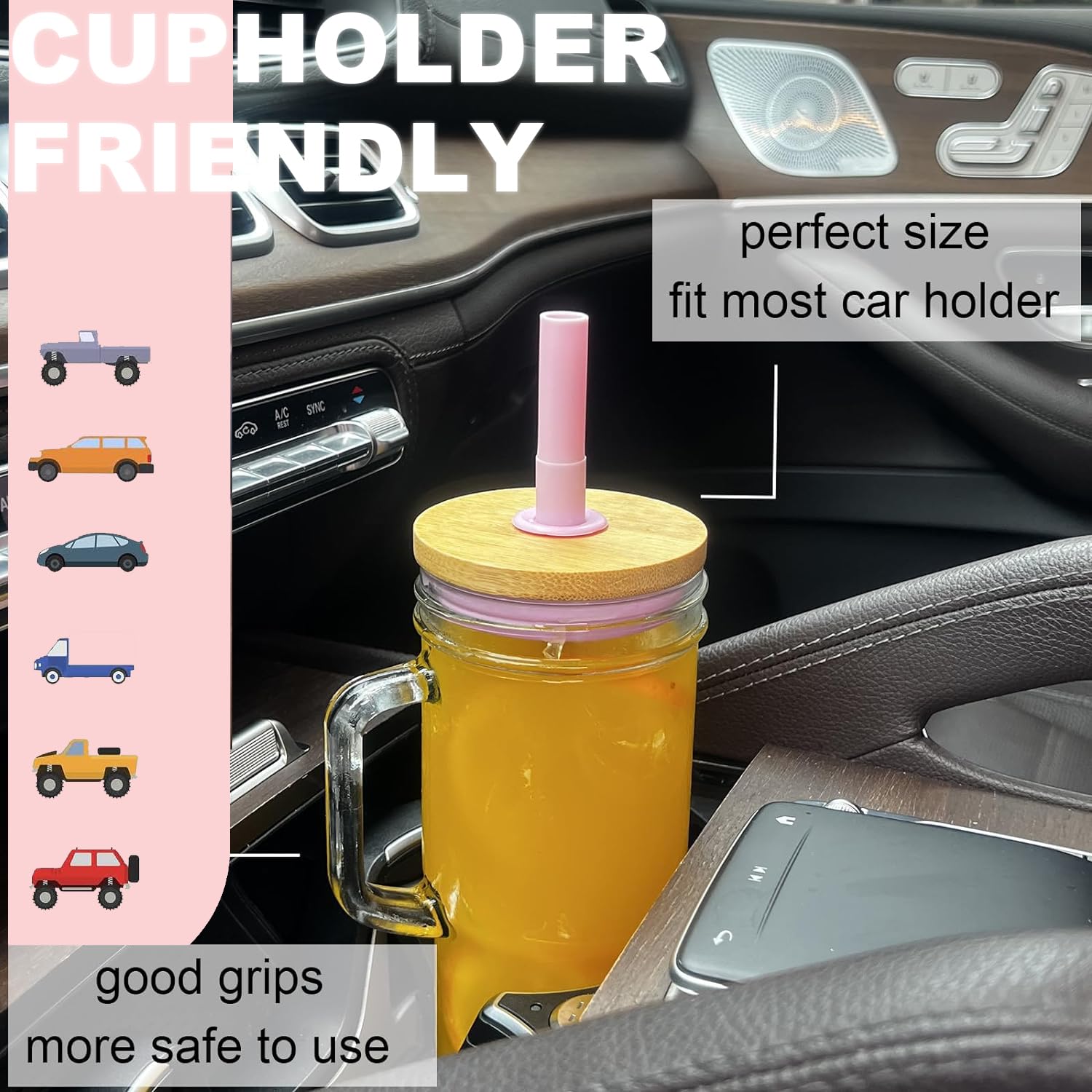 VITEVER 4er Set Glasbecher Mit Deckel & Strohhalm – 375 Ml, Gerippt, Für Eiskaffee, Bubble Tea, Smoothies
