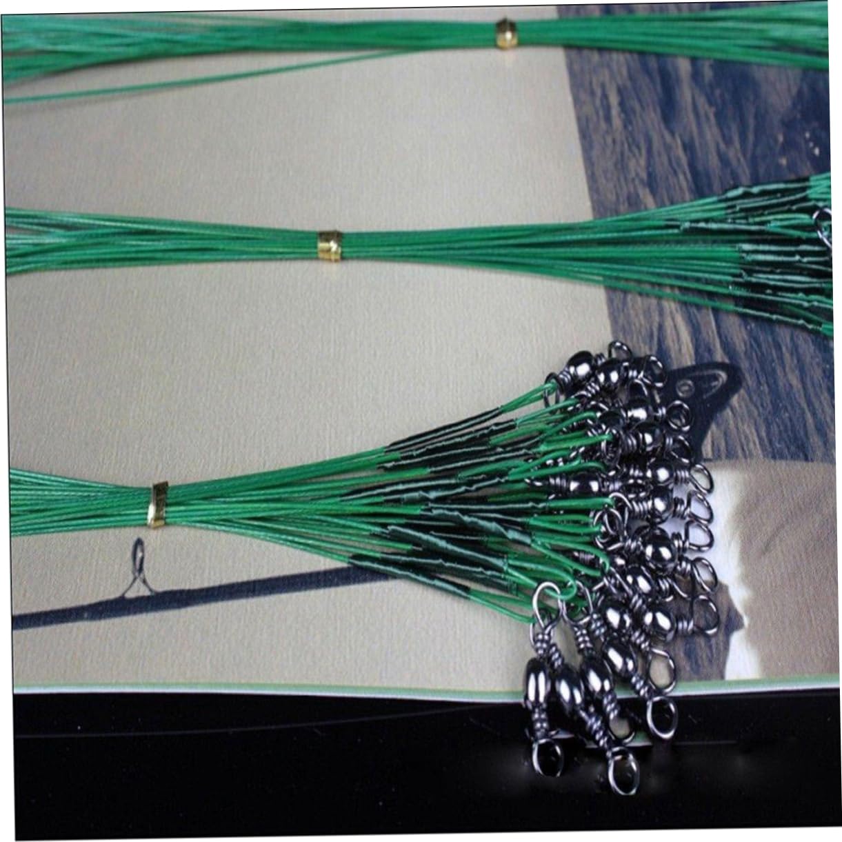 Didiseaon 2sets Fishing Line Connector Bite Line High Abrasion Resistance Wire Rope 15cm/20cm/25cm Ideal for Rigging 60pcs*2