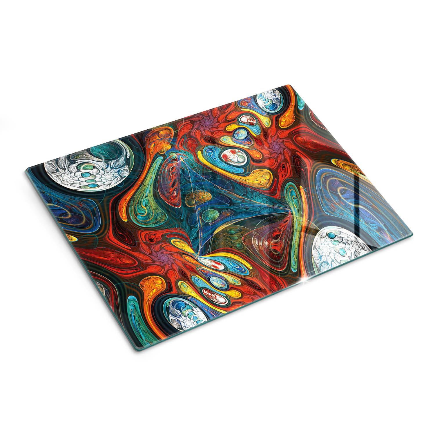 Tagliere e piastra di protezione in vetro 40x30 cm Forma astratta