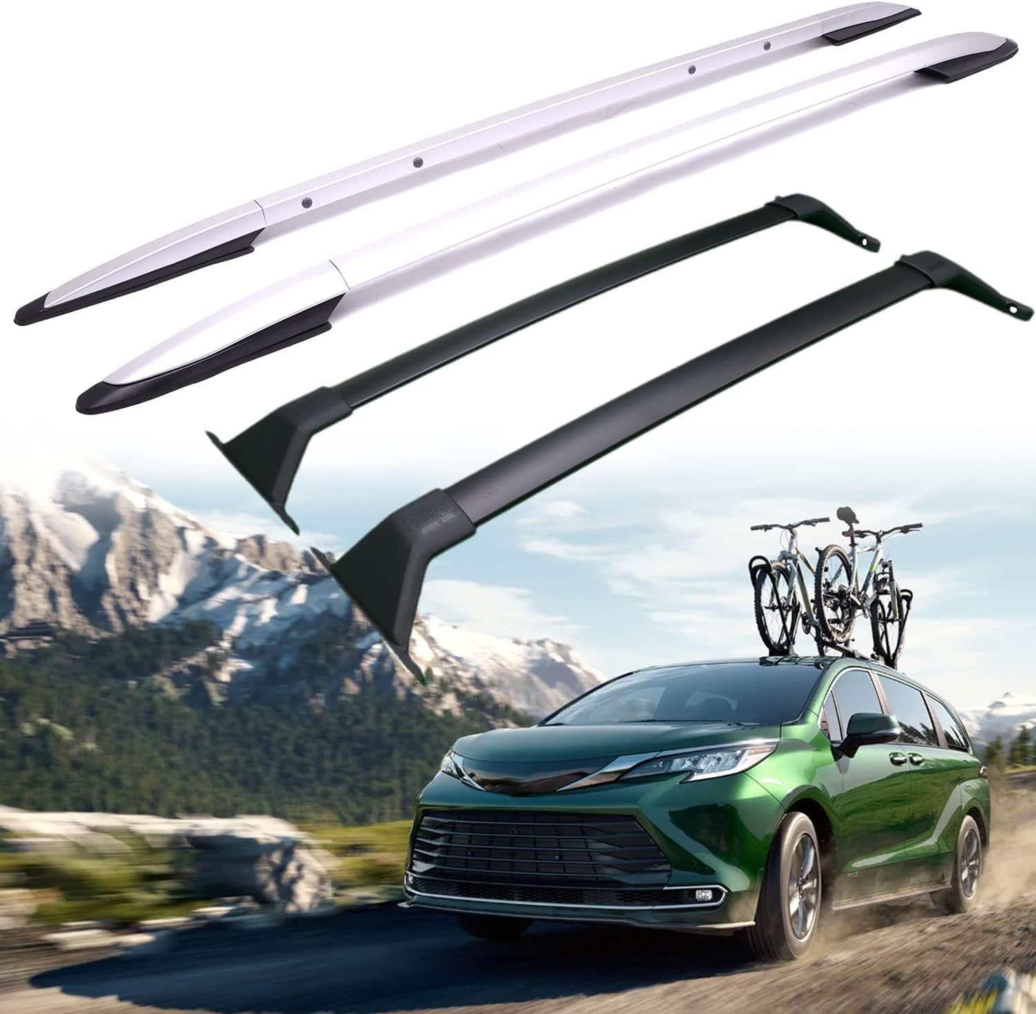 Amazon.com: Heavy Duty Roof Rack & Side Rails for Toyota Sienna 2021 ...