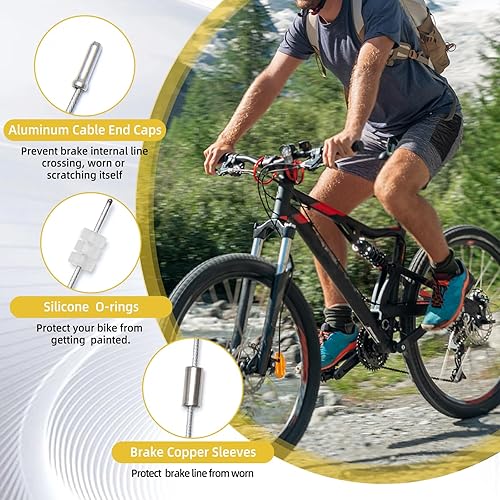 Miniatura 6 de Juego de 103 cables de freno de bicicleta con cortador de cables de bicicleta de acero inoxidable, cable de freno y carcasa de cable de cambio de