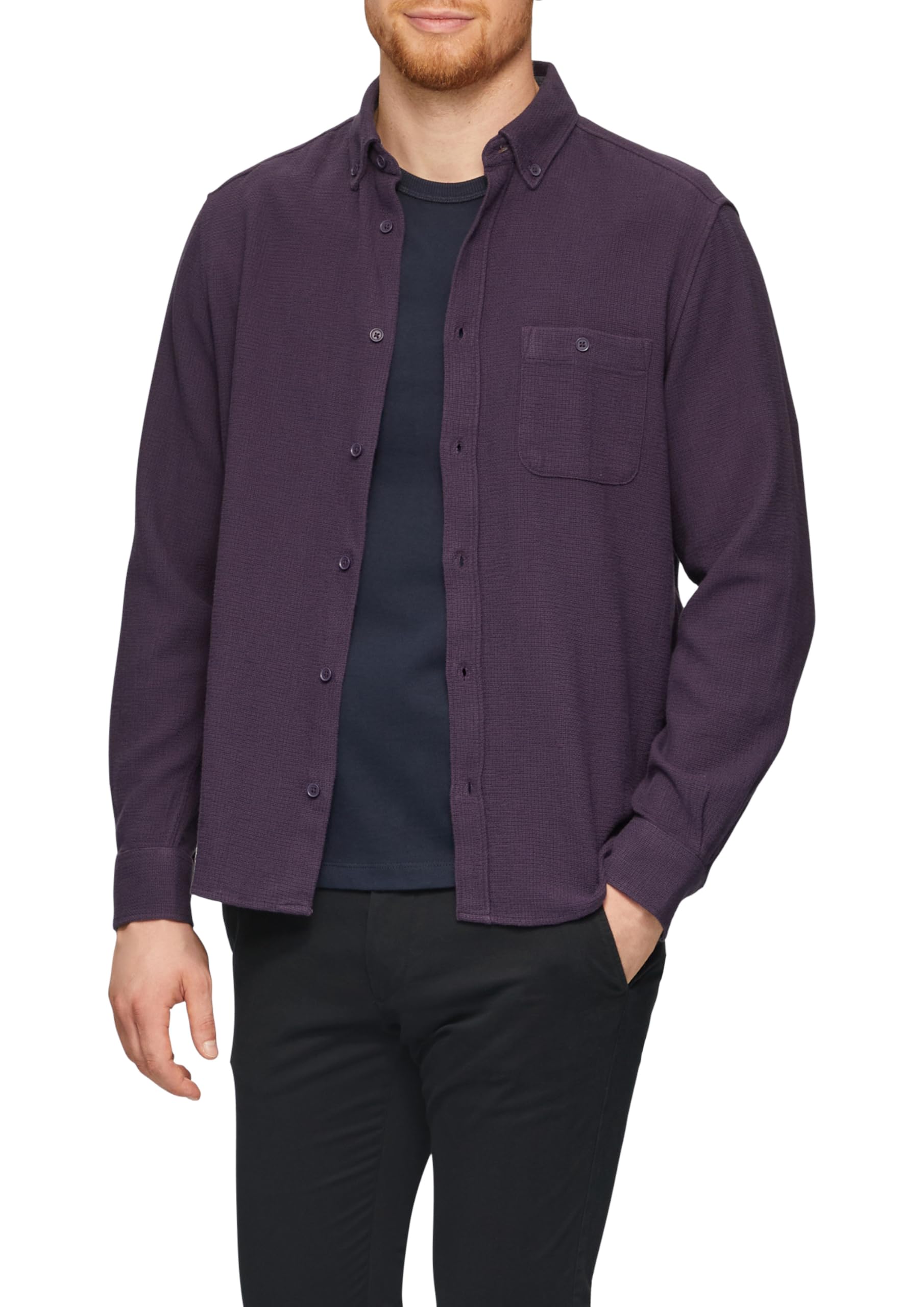 s.Oliver Regular Fit: Button-down-Hemd aus Strukturware