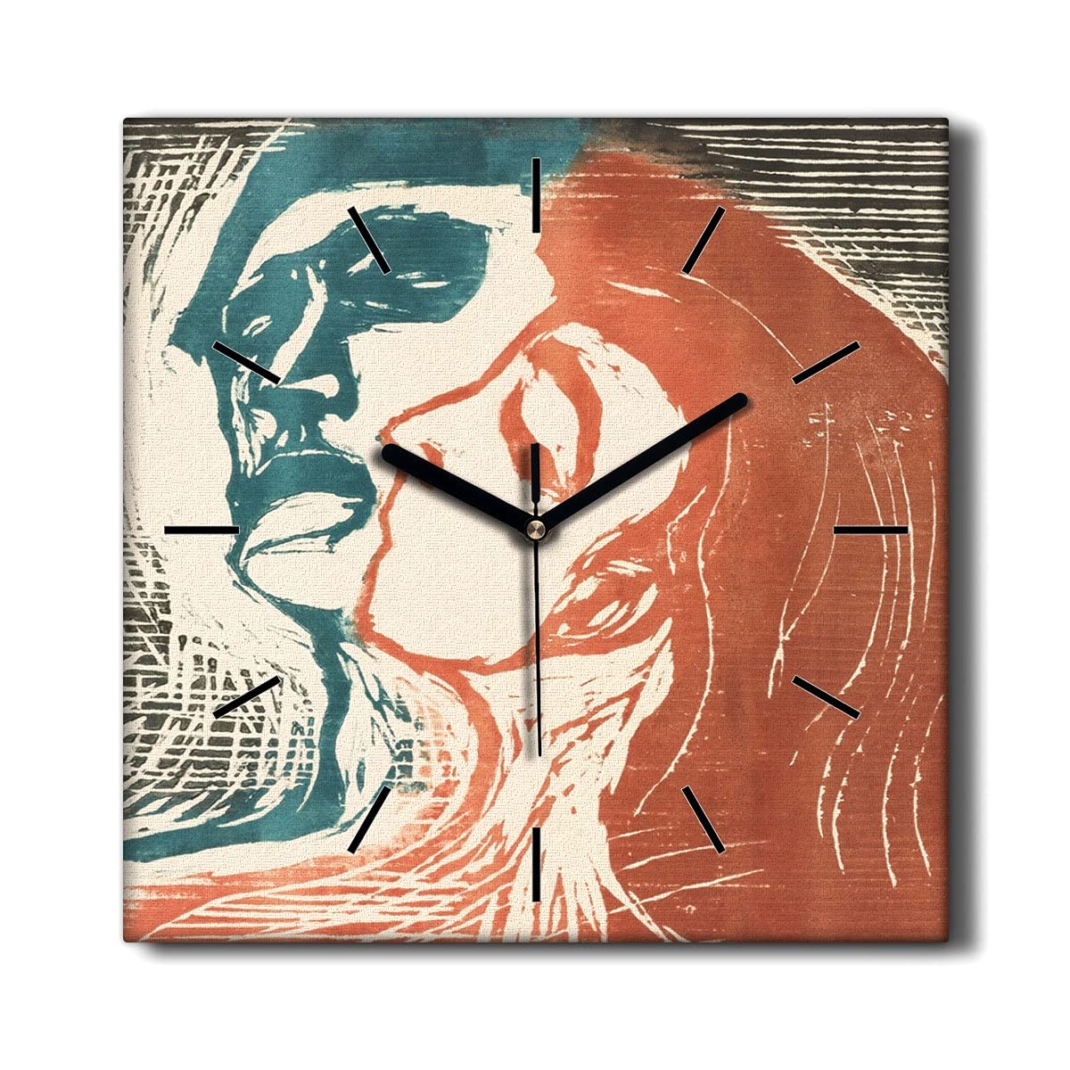 Horloge sur Toile Munch 30x30 cm : Sublimer la Décoration du Salon