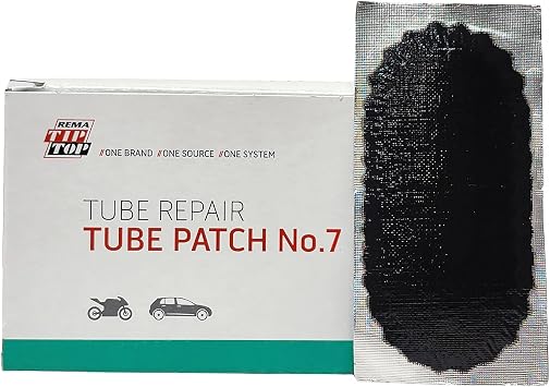 REMA TIP TOP No. 7 B-7 Oval Tube Patch, 30 Units of 3x1-1/2 inch Vulcanizing Patches for Motorcycle and Automotive Tire Inner Tube Repair, Black Feather Edge