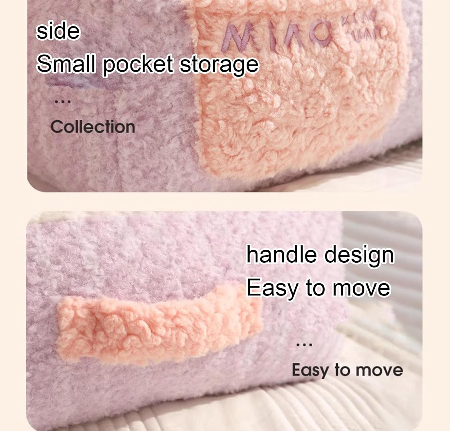 VIDECOR Fashion Cat Sofa Bed Cat Couch - Fluffy Anti-Collapse Large Cat Beds Kitty Furniture, Cloud Cat Sofas with Non-Slip Bottom Winter Gift for Kitties,B