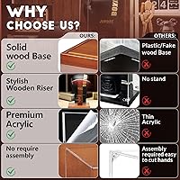 Vista 5 de JupDec - Caja de exhibición para guante de boxeo, vitrina de acrílico transparente con base de madera y tabla para un guante, de tamaño completo