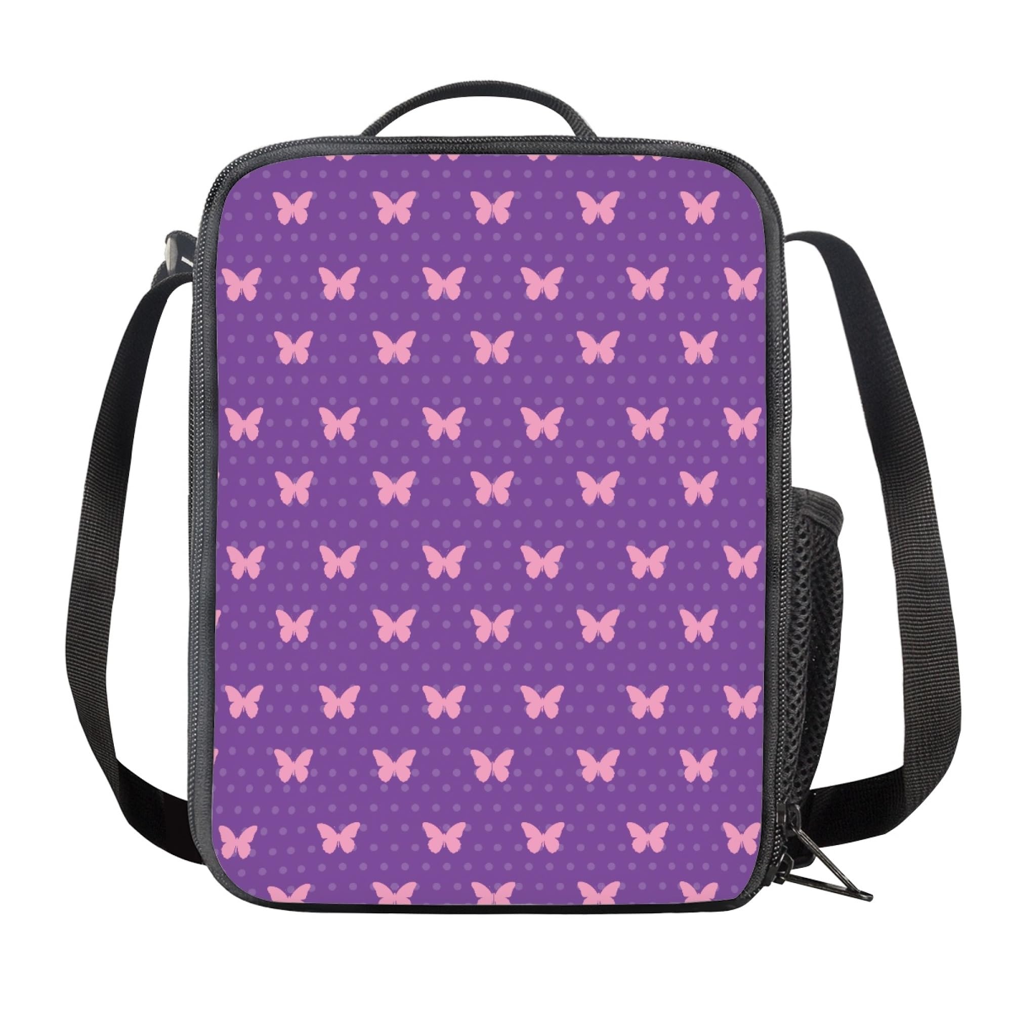 Sac à déjeuner isotherme léger rose papillon pour enfant et étudiant Amzbeauty