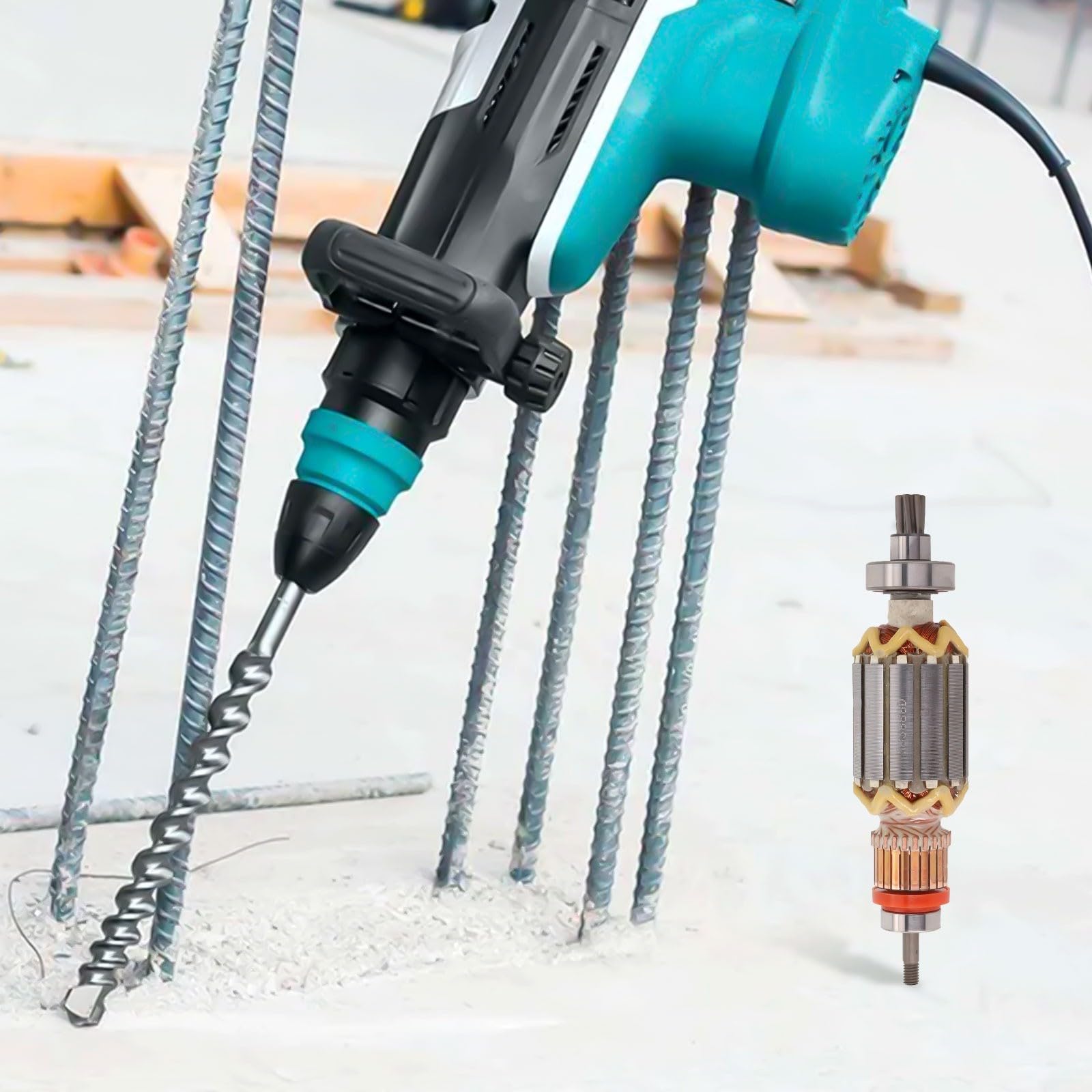 Ancoraggio rotore martello elettrico,Armatura di ricambio per HR4003C,Parte centrale motore utensile elettrico,Componente di riparazione trapano pesante