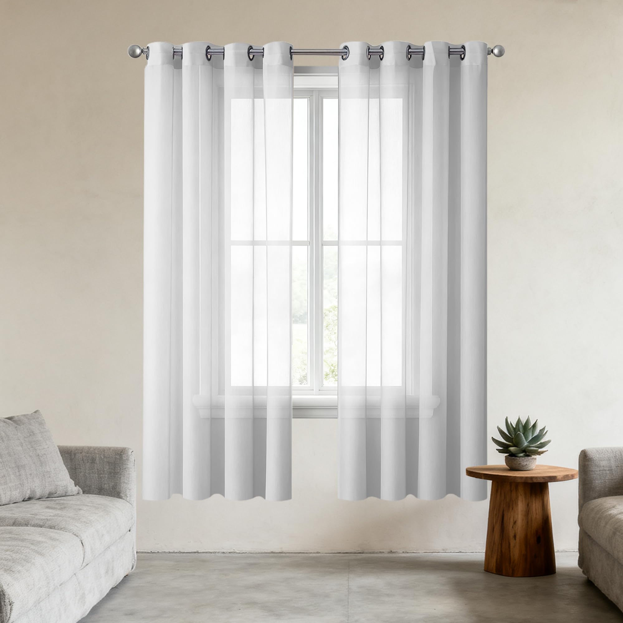 Rideaux voilages esthétiques gris clair 245x115 de qualité