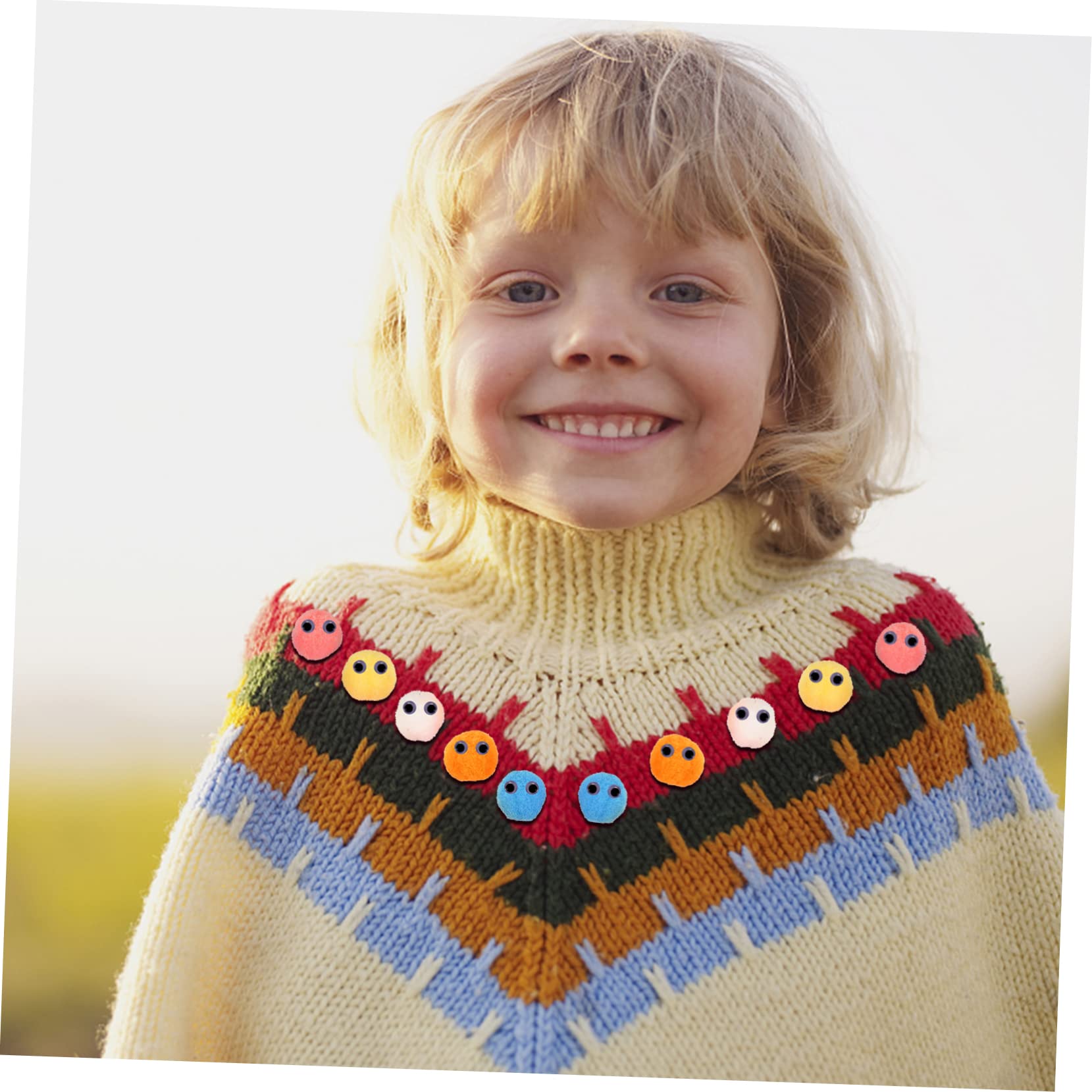 SHINEOFI 5sätze Pompon-bälle Mit Augen Für -bastelprojekte Bunte Flauschige Bälle Für Kreative Dekorationen Kunst Und Handwerk Bastelset Für Junge Mädchen Und Erwachsene