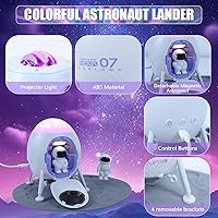 Vista 19 de Proyector de estrellas de astronauta, luz de galaxia, proyector de 360° Space Man Buddy Proyector de cielo LED luz nocturna espacial luz espacial