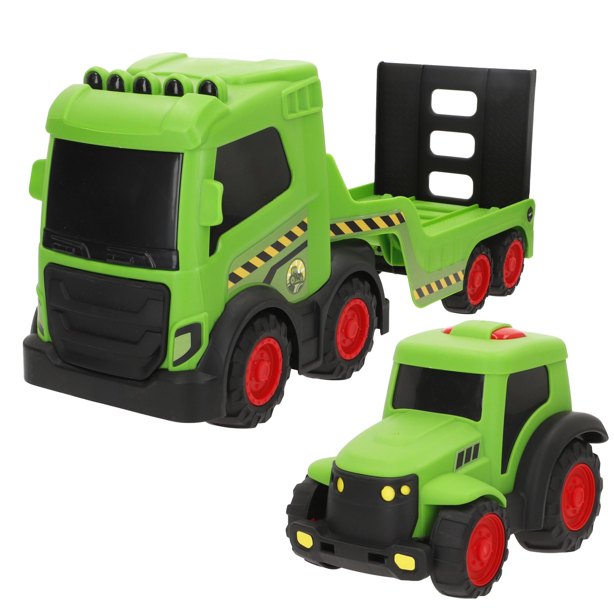 ColorBaby Teamsterz Farm Truck with Toy Tractor, Robust and Lightweight Design, from 18 Months, Manual Operation, No Batteries, Educational Toy for Indoor and Outdoor Use (39485)
