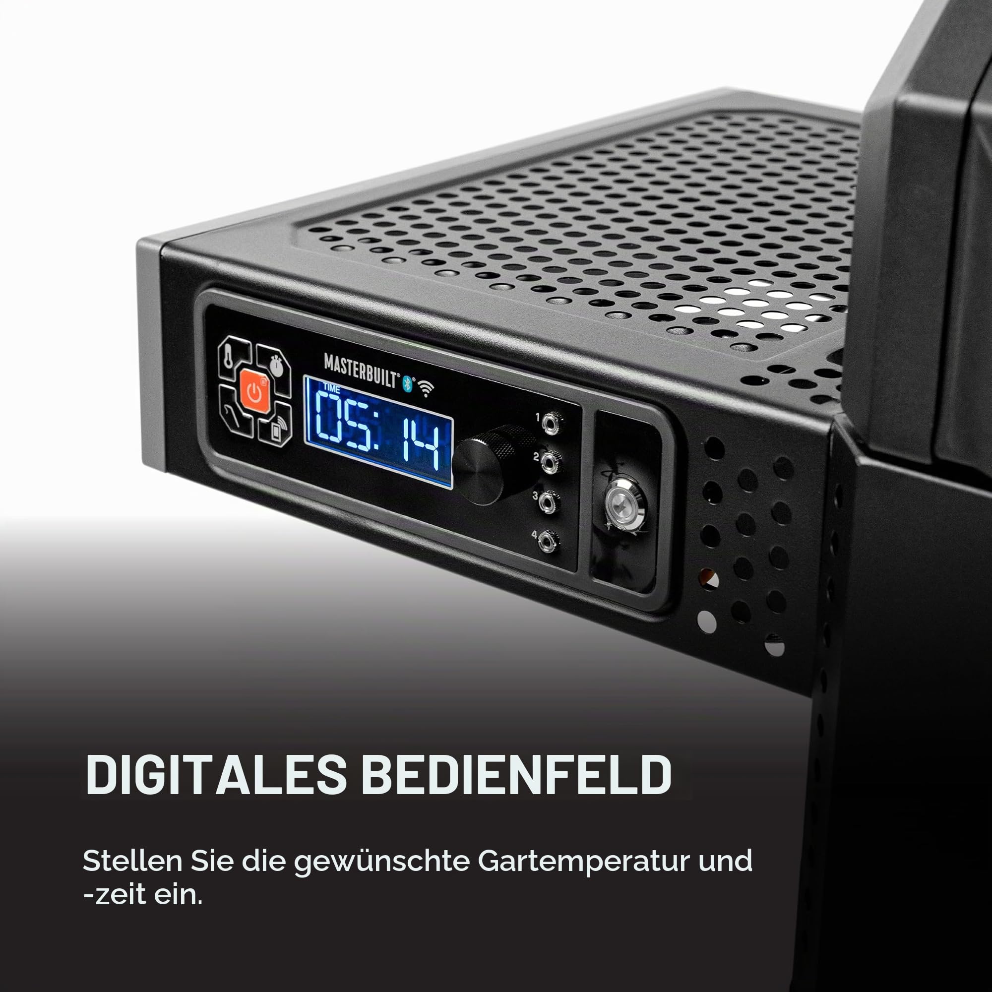 Meisterbuilt AutoIgnite 545 Digitaler Holzkohlegrill und Räucherofen mit digitaler Steuerung, App-Konnektivität, Anbratplatte, Mini-Trichter und 545 Koch-Quadratzoll in Schwarz, Modell MB20042724
