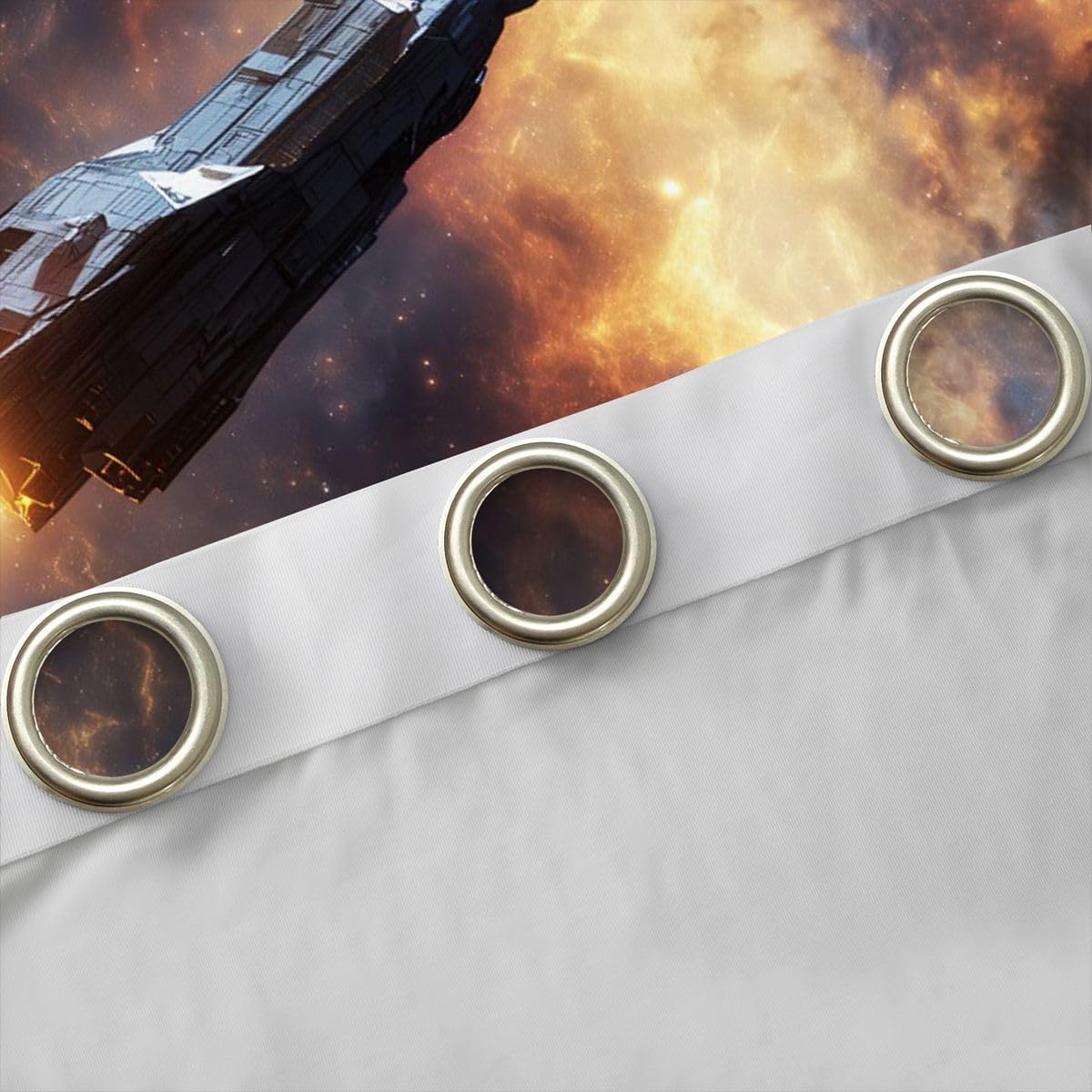 Outer Space Spaceship Starry Moon Bedroom Curtains Mystic Spacecraft Universe Bookshelf Window Drapes for Kids Space Aesthetics Blackout Drapes Window Treatments Grommet Top 38Wx45L Inch 2 Panel Set