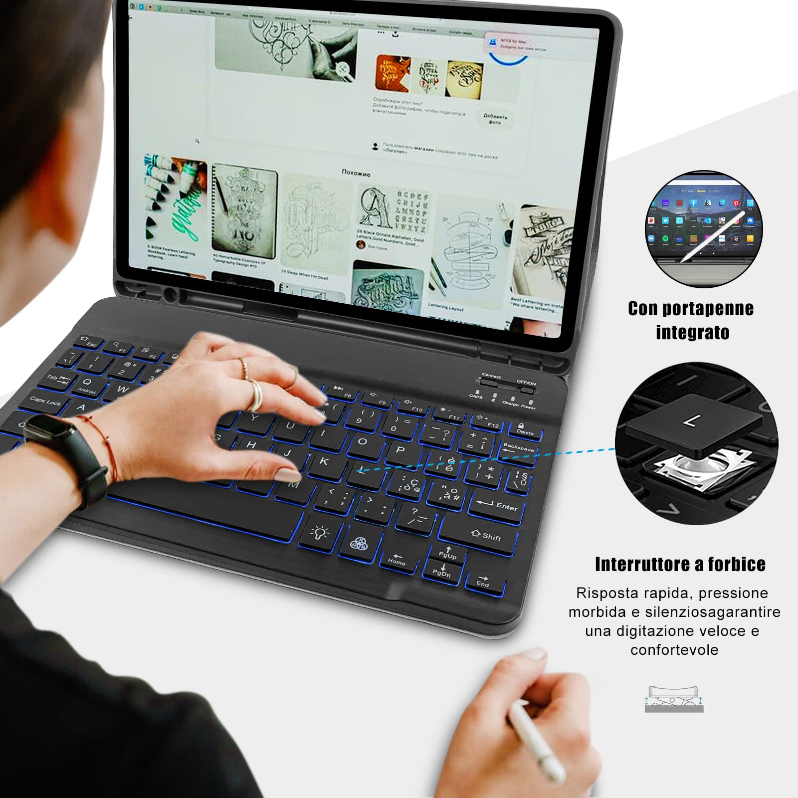 Gecko Covers Keyboard Cover Samsung Galaxy Tab A8 - Keyboard Cover 2.0