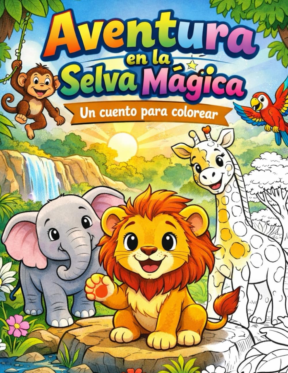 Aventura en la Selva Mágica: Un cuento para colorear