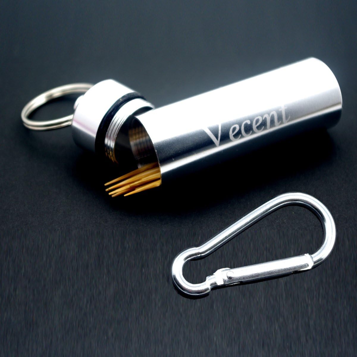 Portable Toothpick Holder All Purpose Mini box Waterproof Toothpick Box Pocket Metal Pill Case Key chain Cotton Swab Box Earphone box (3 IN)