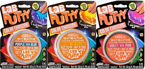 Miniatura 4 de JA-RU Masilla sensible al calor que cambia de color de laboratorio (2 unidades surtidas) para niños, regalos de fiesta de limo no pegajoso, alivio