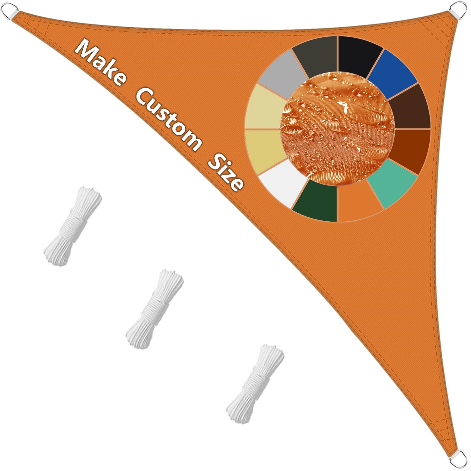KUAW Dreieckiges Sonnensegel | 4,2x4,2x4,2 M, Wasserdicht & Windfest | Für Garten, Terrasse, Balkon | Orange