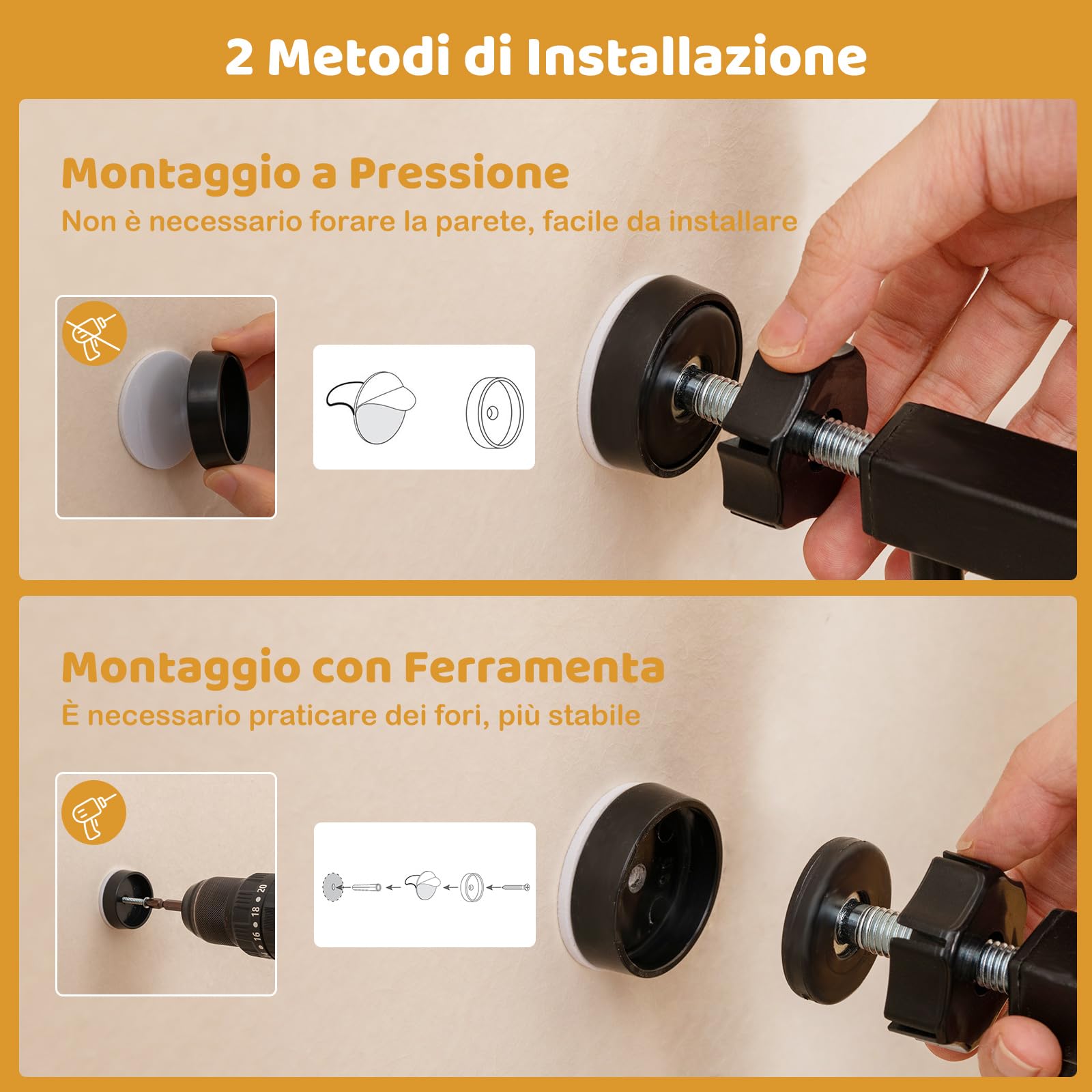 COSTWAY Cancelletto per Cani per Aperture 74-104 cm, Cancello per Cani con Porta Piccola, 2 Estensioni e Doppio Blocco, Cancelletto in Metallo da Interno per Cucina, Scale e Soggiorno (Nero)