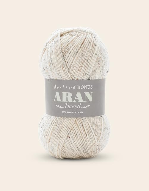 Sirdar Wool Hayfield Bonus Aran Tweed, Sandstorm (930), by Sirdar,Off-white,400g