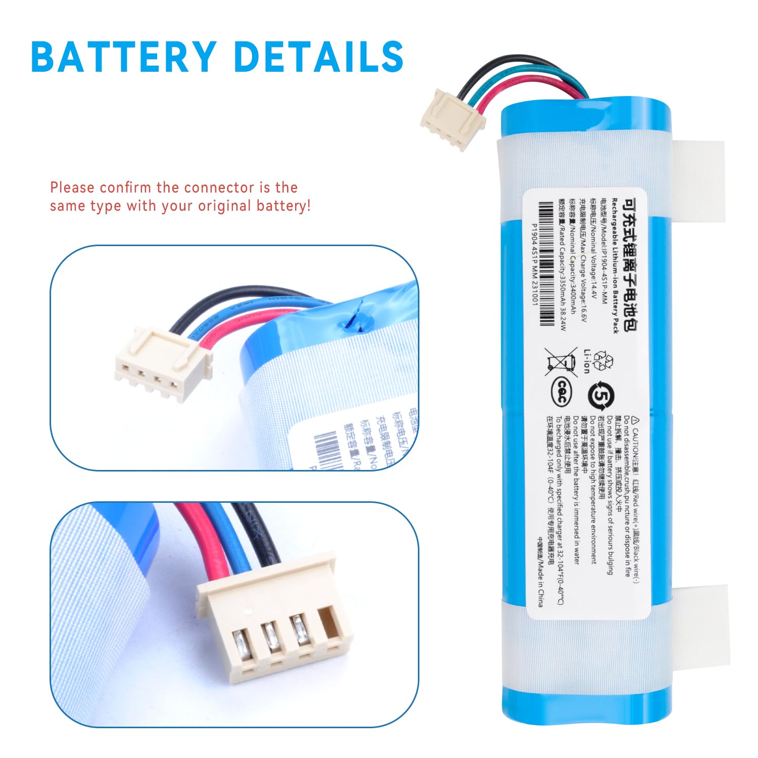 Amazon.com: 3400mAh Replacement Battery for Ecovacs Deebot N8 N8+