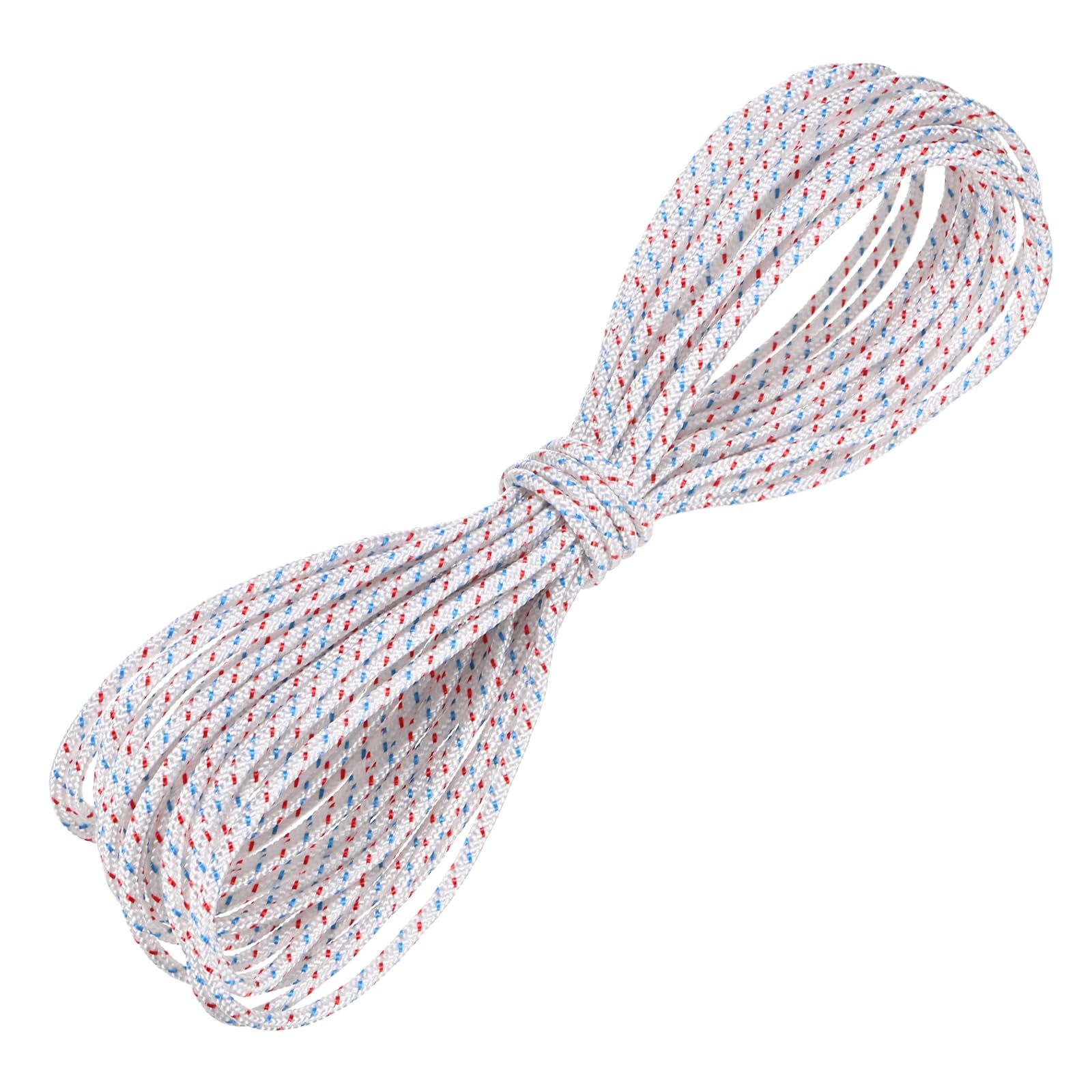 M METERXITY Recoil Starter Rope Pull Cord 4mm 10m Pull Starter Rope Nylon Pull Cord Pull Starter Rope for Mower/Chain Saw/Trimmer/Brush Cutter [White Red Blue]