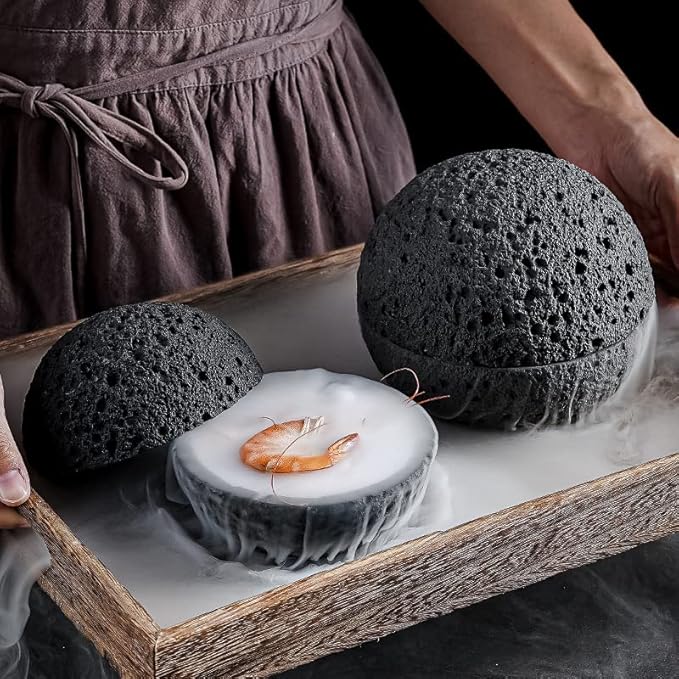 Plato de cerámica para sushi, 12.19 cm, color blanco, forma redonda miniatura 4