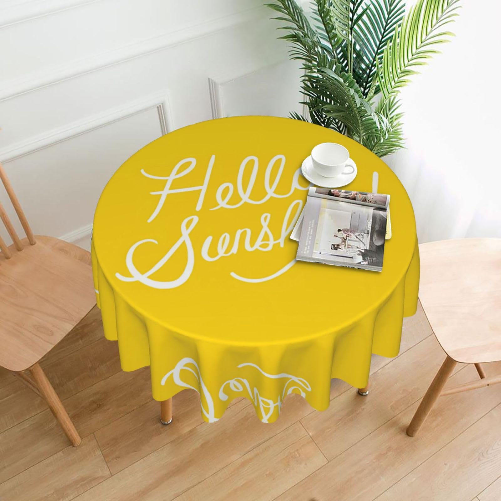 Goodlooking Hello Sunshine Print Round Washable Tablecloth – Table Cover
