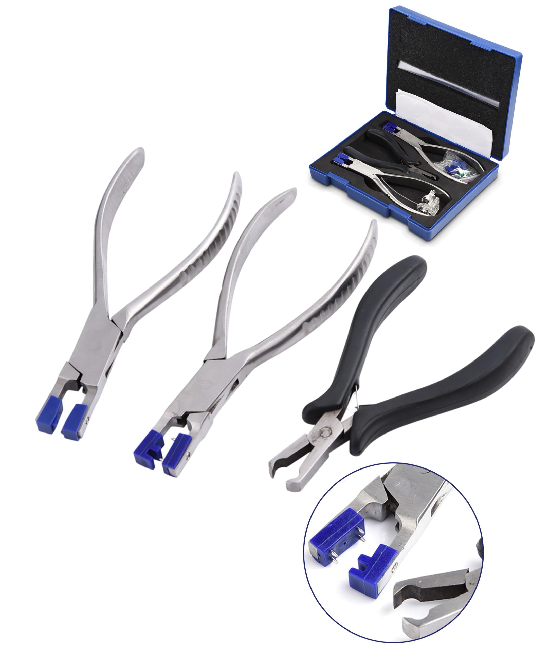 Gugxiom Glasses Pliers Kit, Rimless Glasses Frame Tools with Storage Box, Professional Eye Glass Repairing Kit, Adjusting Eyeglass Arms Frame Optician Plier Set for Eyeglasses Repair