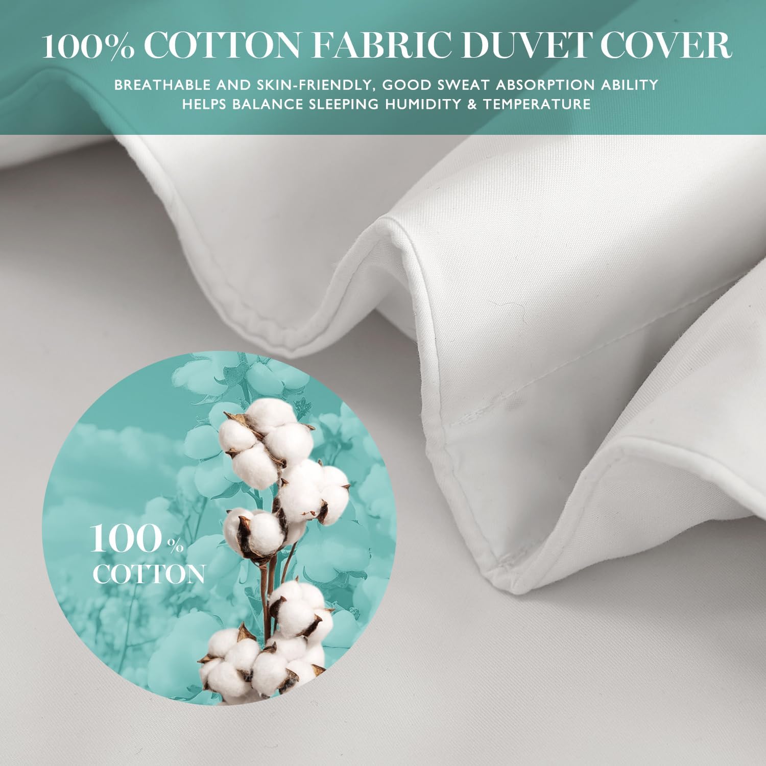 Martha Stewart Goose Down Fiber Cotton Comforter Queen Size, Duvet Insert Queen, Ultra-Soft 1cm Breathable Panel Hotel Collection Hypoallergenic Comforter 42oz All Season Medium Warmth 90x90 - Image 4