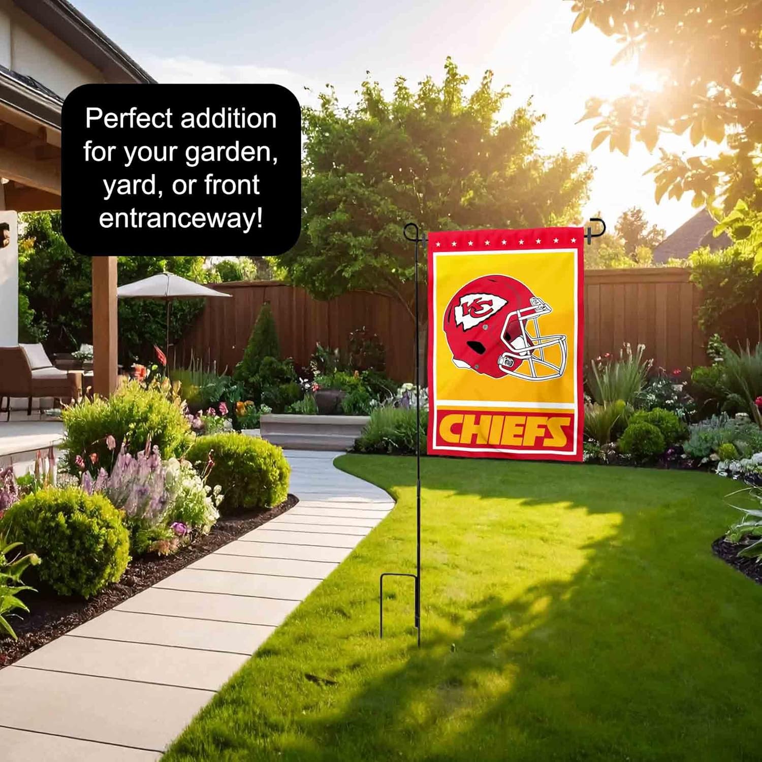 Kansas City Chiefs Football Garden Flag and Pole Stand Holder - Image 4
