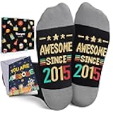 HAPPYPOP Birthday Gifts - Birthday Socks for Tween Born in 2014-2015 with Greeting Card