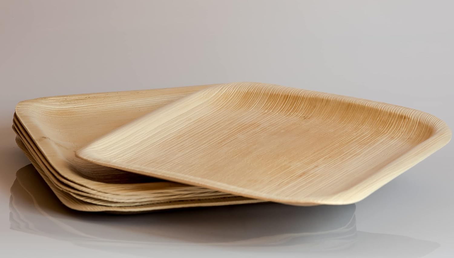 Perfectware Palm Leaf Plates Bamboo Plates Disposable 8 Inch Square (25 Pc) Compostable and Biodegradable Eco Friendly.