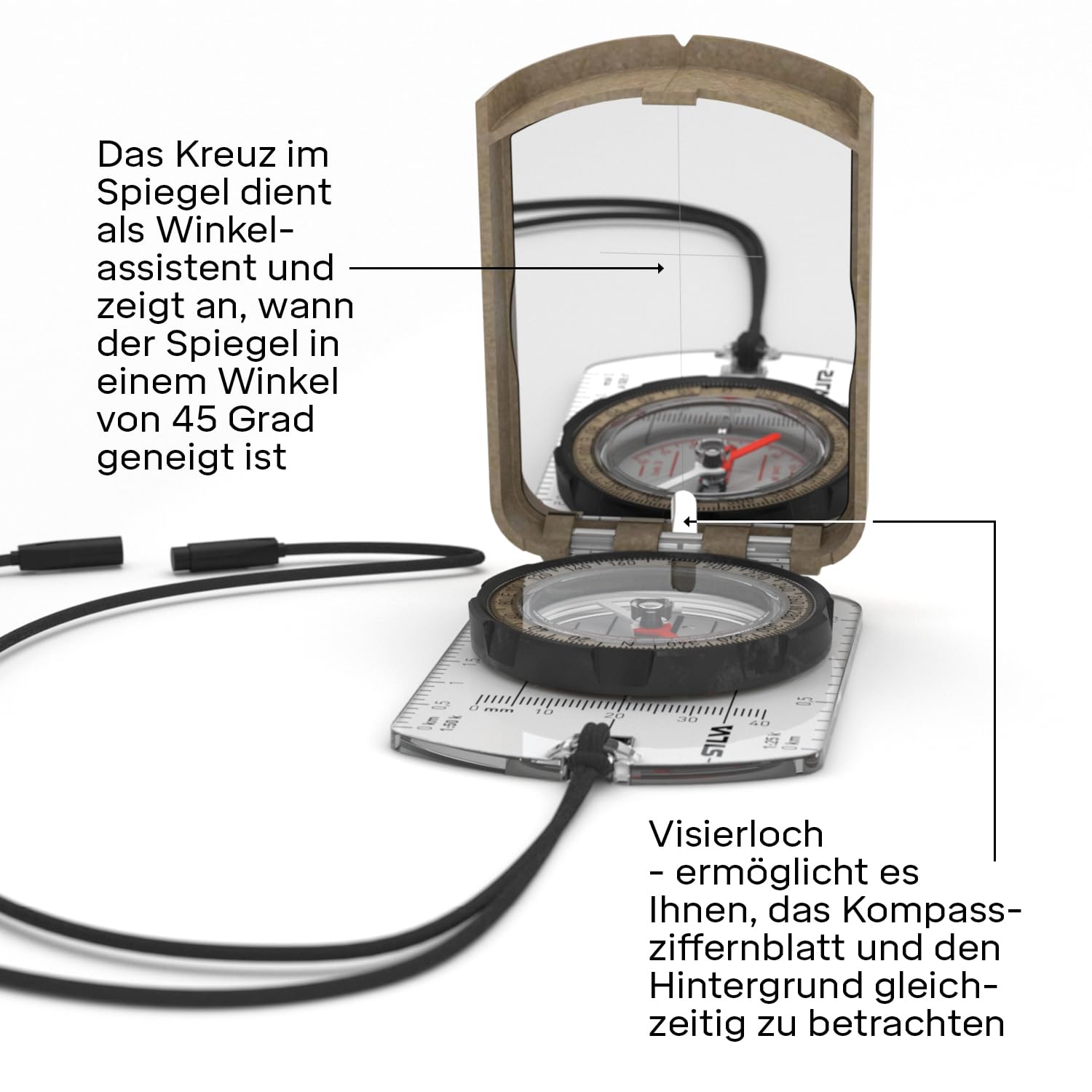 Silva Kompass Outdoor - Spiegelkompass Terra Ranger S - Aus Recycelten Materialien - Peilkompass für Lange Entfernungen - Marschkompass mit Drehbarem Kompassgehäuse - Skala 1:25k & 1:50k