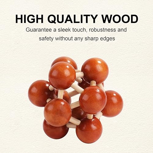 Miniatura 10 de Juego de rompecabezas de metal y madera de 16 piezas, rompecabezas de lógica y anillo desafiantes para adultos, regalo entretenido y reflexivo para