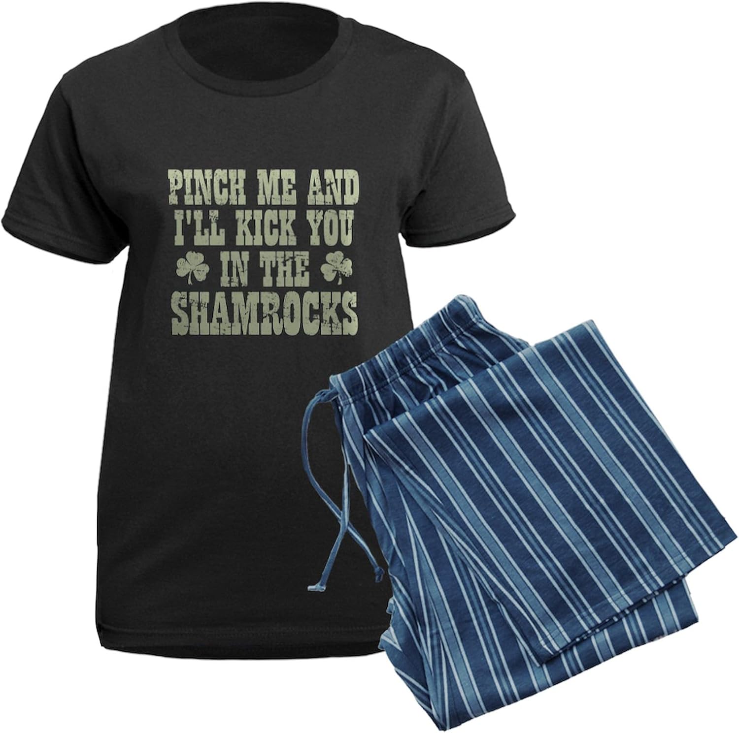 CafePress Shamrocks Women's Dark Pajamas Womens Novelty PJ Sleepwear