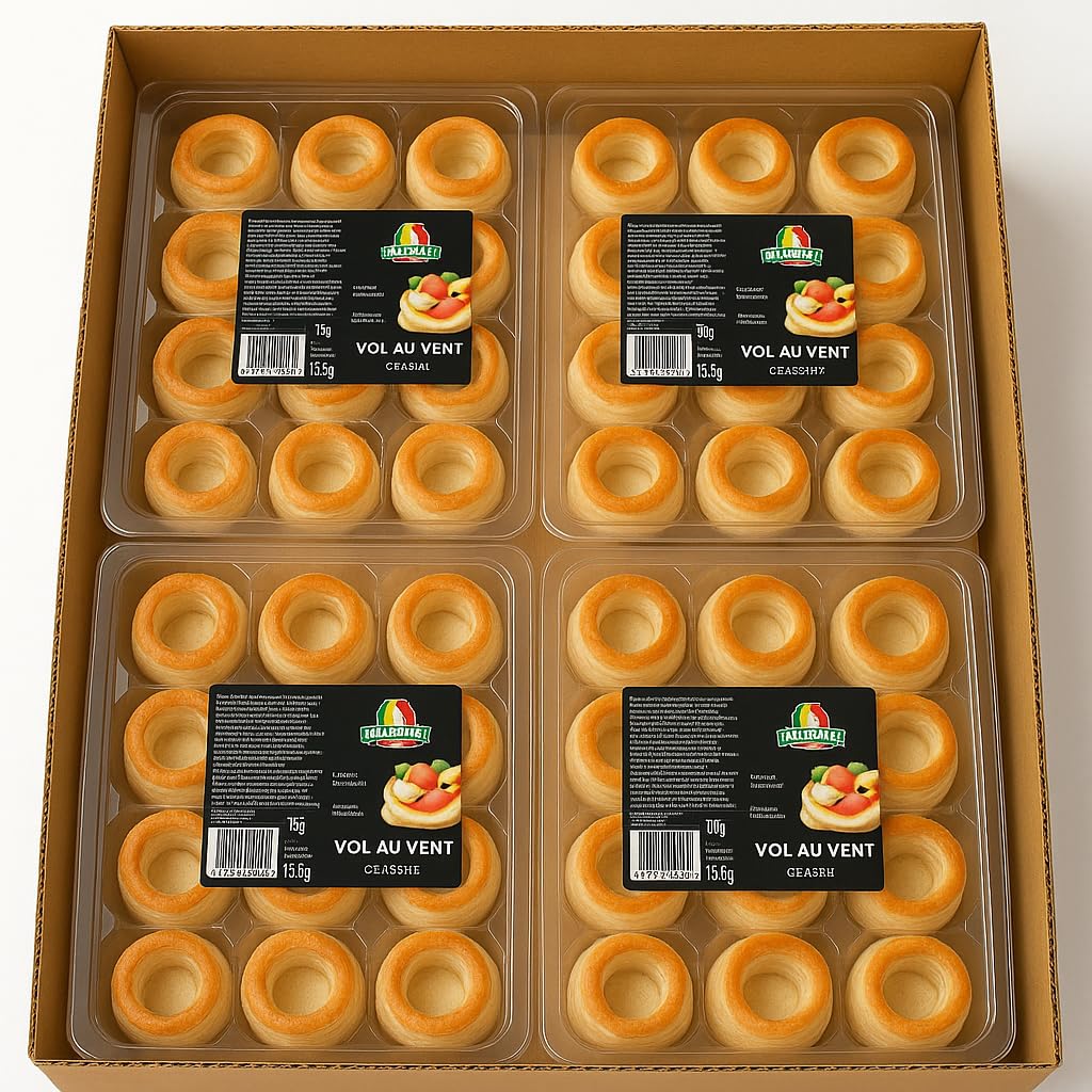 Vol au Vent a Scelta tra Classici 150g, Alberello 68g o Stellina 52g, Pasta Sfoglia Croccante e Dorata, Perfetti per Antipasti, Finger Food e Buffet delle Feste (Classici 150g (12 pz))
