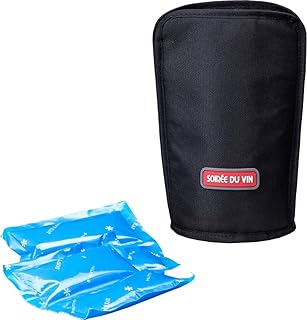 高木金属 ワインクーラー アイスクーラー カバー ブラック 蓄冷剤2個付き NV-WCB