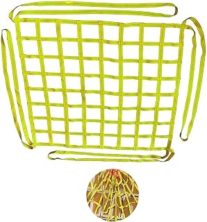 Red de elevación de elevación: Red de Carga de poliéster, Correas de Red de elevación de Seguridad, Carga de 0,3 a 3,5 toneladas, Amarillo (tamaño: 3 (un Color 4 x 4 m/Malla 5.9 in/Carga 2,5 t)