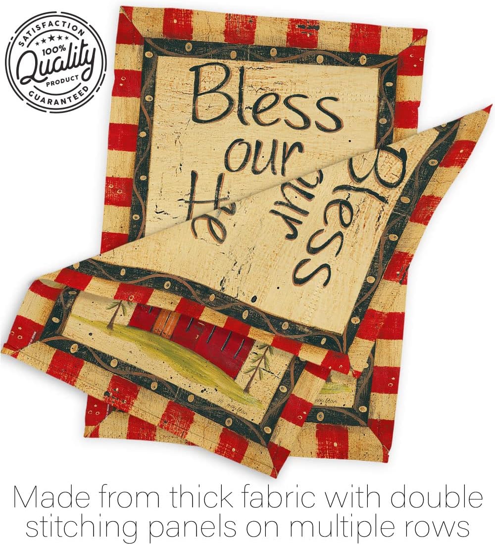 Breeze Decor H100069 Bless Our Home Inspirational Sweet Home Decorative Vertical Garden Flag, 28" x 40", Multicolor