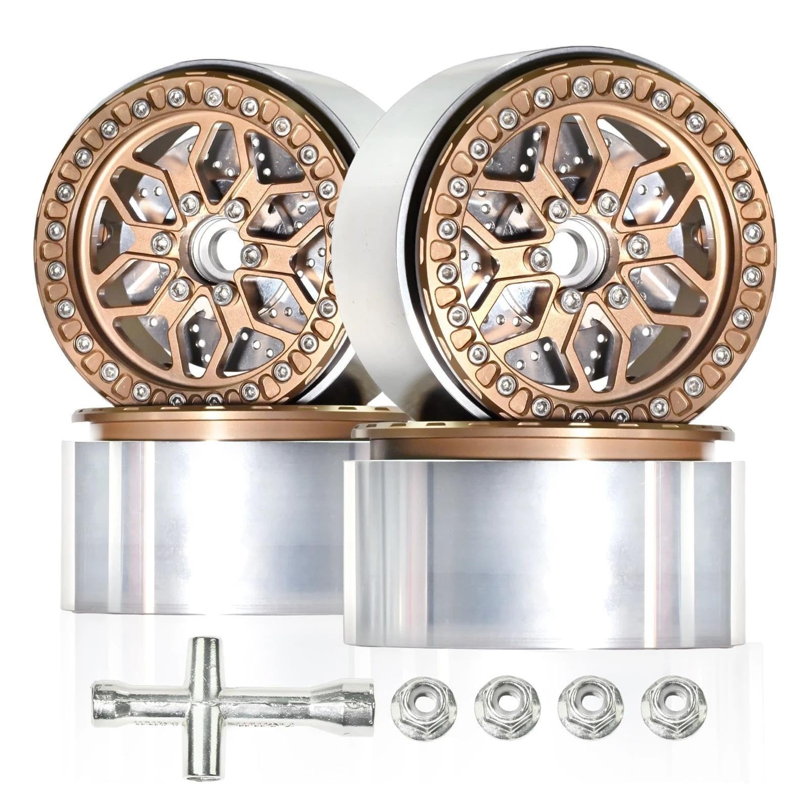 2,2" Metalllegierung Beadlock Radnabenfelgen 4pc Für TRX4 Für TRX6 1/10 RC
