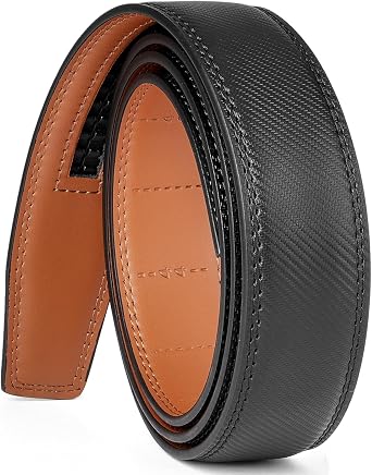 SENDEFN Ratchet Belt Replacement Strap 1 3/8", Leather Belt Strap for 35MM Slide Click Buckle