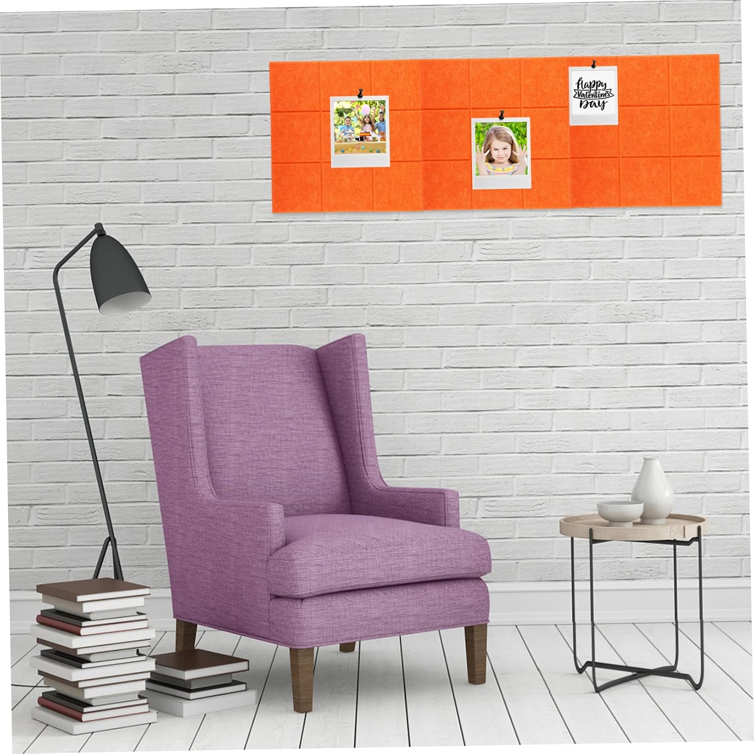 Gadpiparty Self-Adhesive Felt Bulletin Board 12x12 Inch Grid Display Board for Photos and Messages for Home Classroom and Office Decor