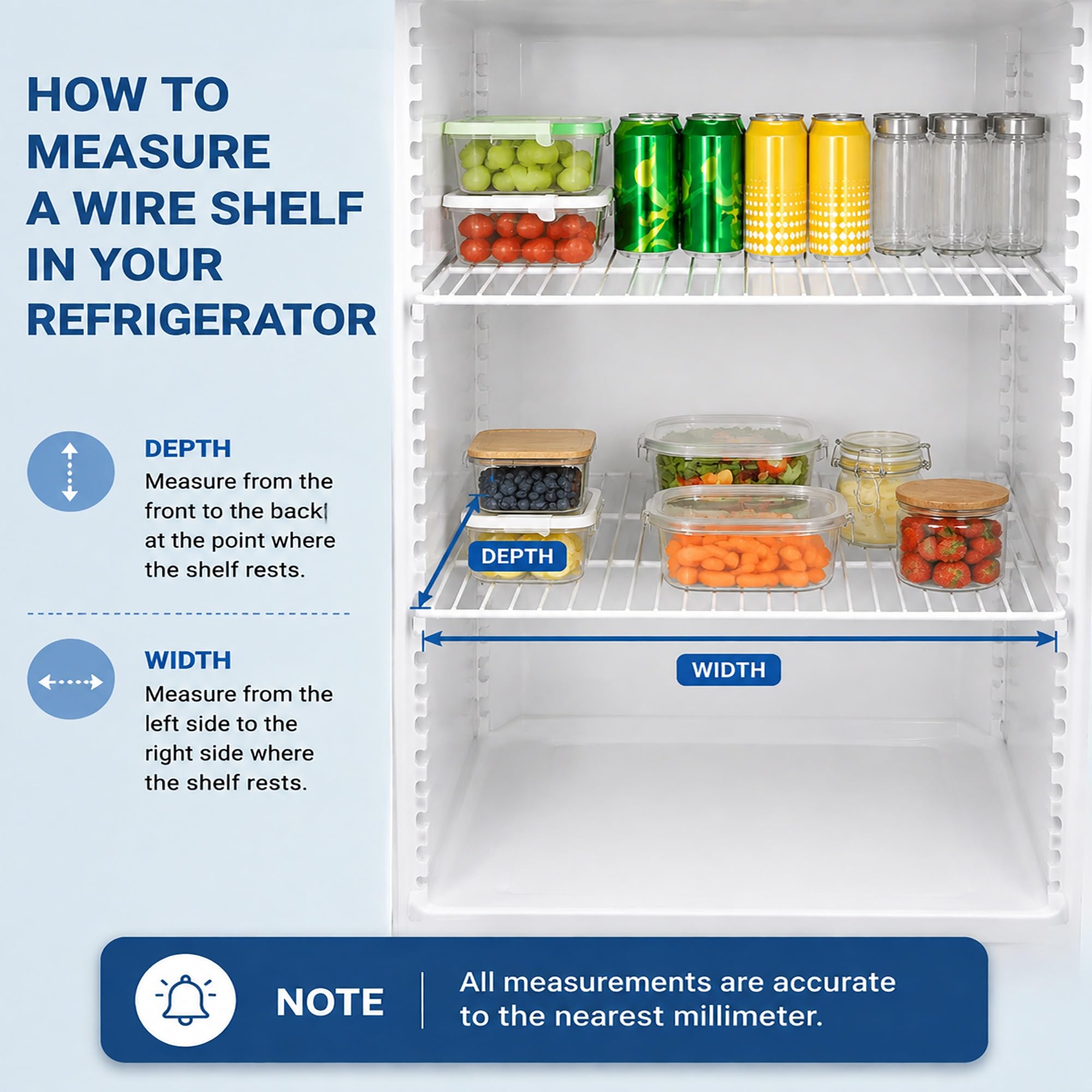 Genérico Estante Divisor del Organizador del Estante del congelador | Separador de rejilla de alambre for accesorio de almacenamiento de refrigerador vertical y arcón(600x550mm(23.6x21.7in))