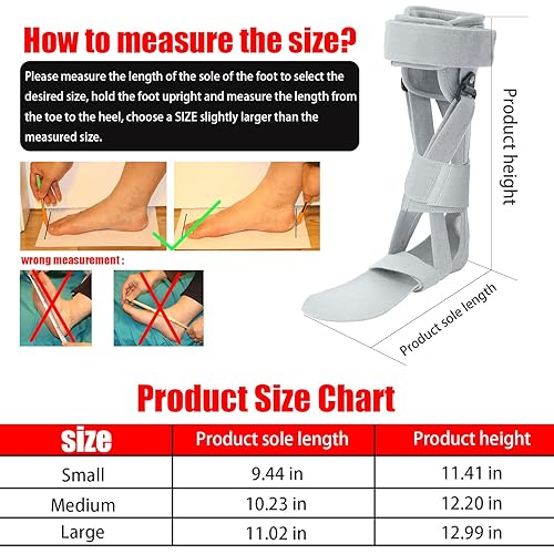 Miniatura 2 de Shuyan Jiao Ortesis médica AFO para caída del pie, férula de tobillo y pie, ortesis AFO para caminar con zapatos o dormir para hombres y mujeres,