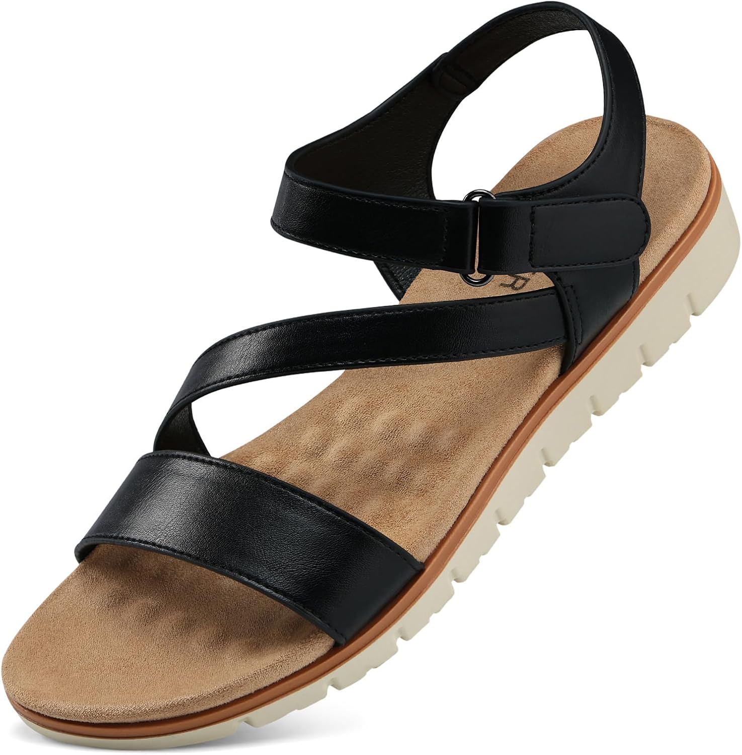 SHIBEVER Flat Sandals for Women Dressy: Comfortable Summer Ankle Strap Womens Sandal Open Toe Shoes