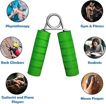 SDMAX Hand Grip Strengthener with Foam Handle, Hand Gripper for Men & Women, Gym Workout Hand Exercise Equipment, Forearm & Finger Exercise, Stainless Steel & Wood Material, Random Color