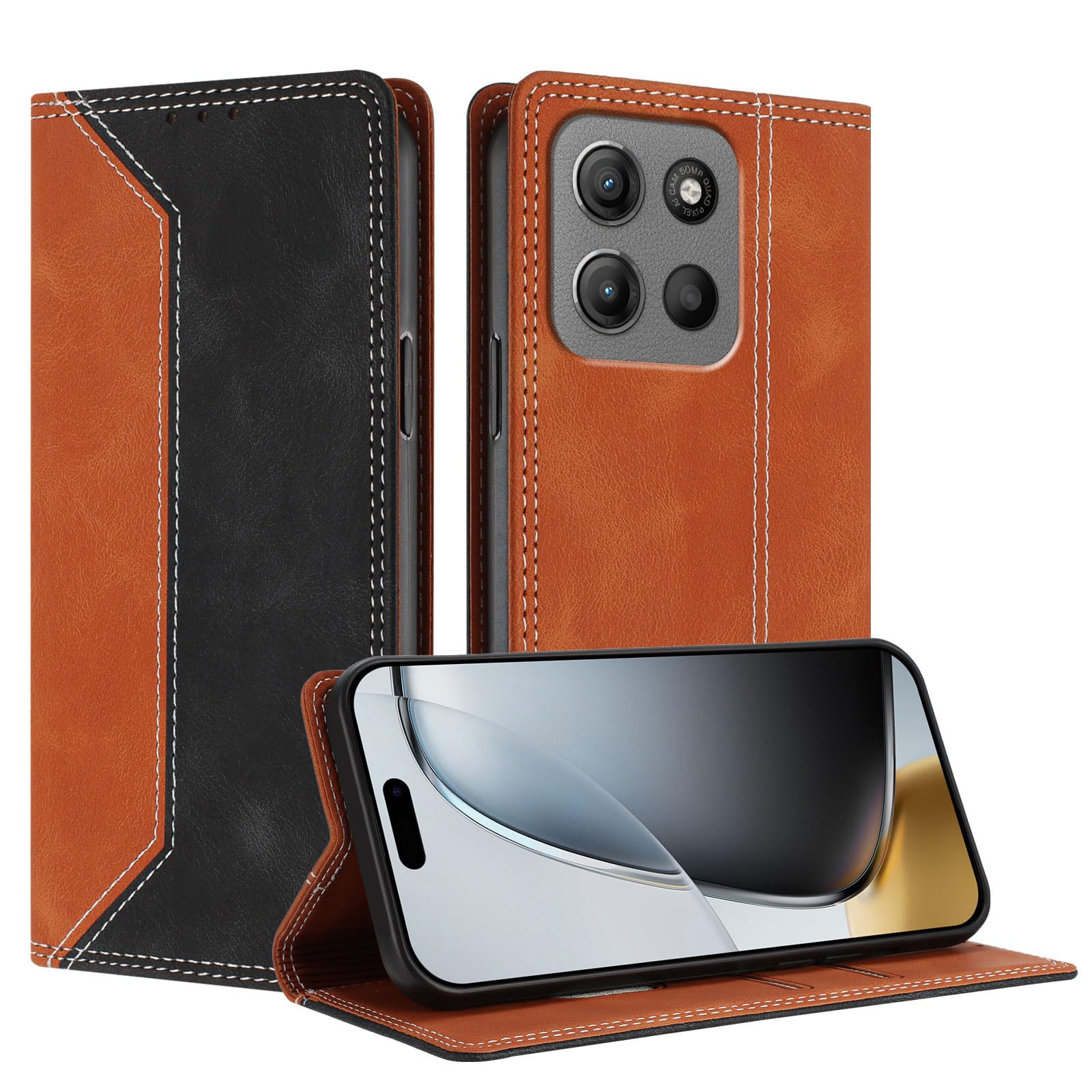CXTcase Beschermhoes voor Motorola Edge 60 Fusion, flip magneetsluiting, portefeuille, schokbestendig, PU-leer, voor Motorola Edge 60 Fusion, blauw